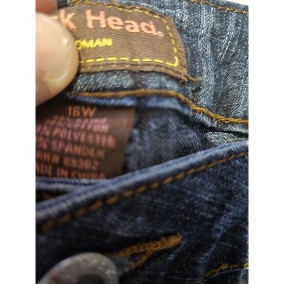 Duck Head Plus Jeans Womens Size 16W Cuffed Cropped Capri Button Flap Pockets - Picture 2 of 4